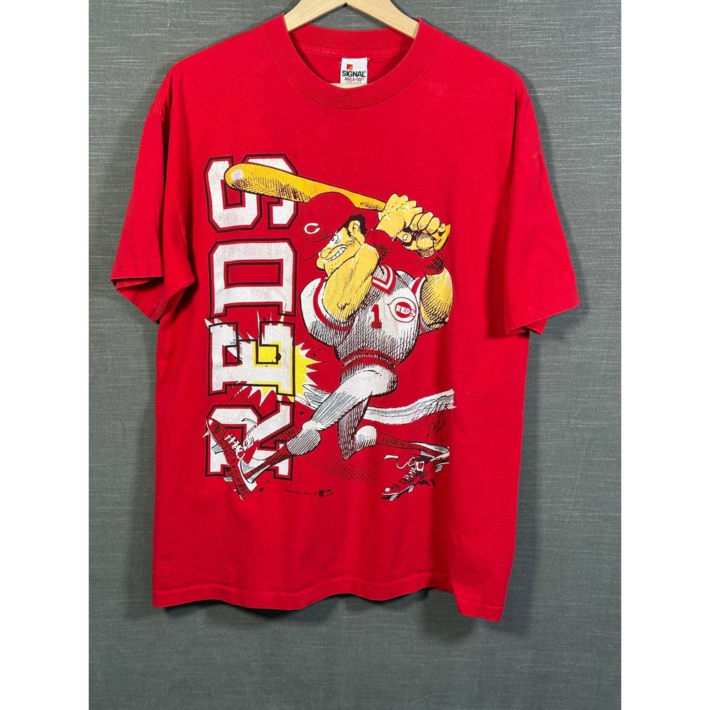 Vintage 1991 Cincinnati Reds Saturdays Hero T-Shirt Signal Mega-Tee XL Red MLB